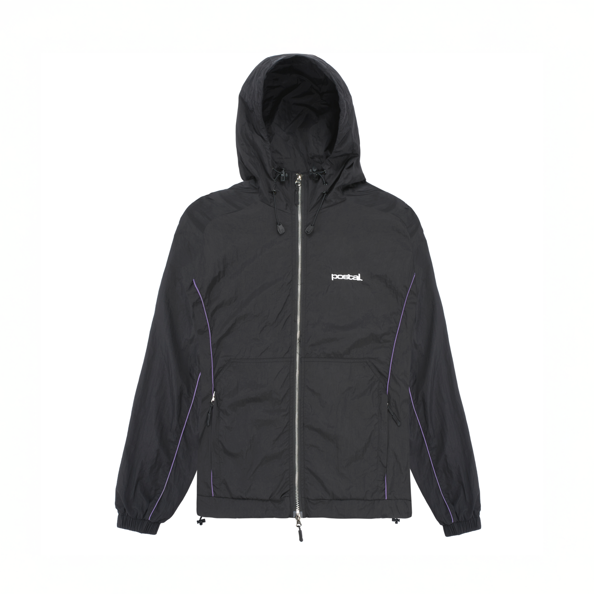 Nylon Metal Hooded Jacket - Black